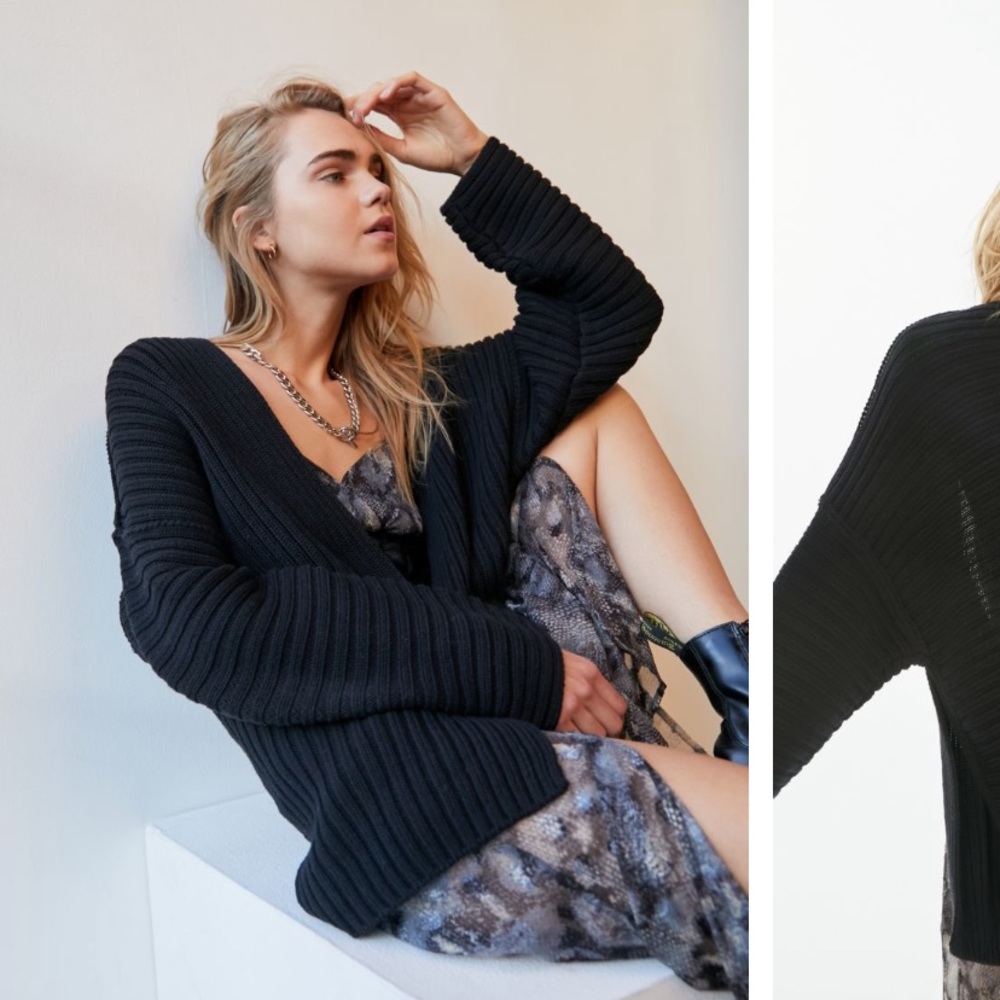 Urban Outfitters Leo Ribbed Open-Front Cardigan